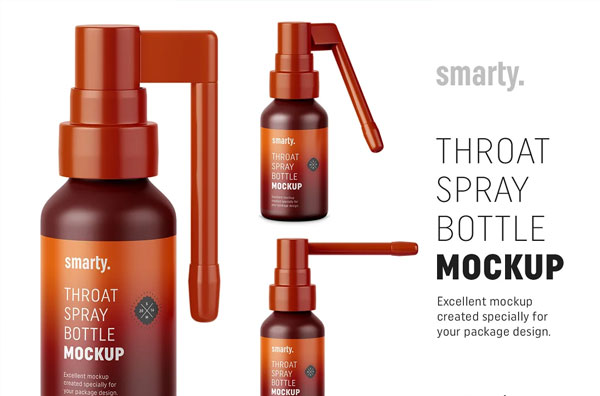 Rounded Plastic Throat Bottle Mockup