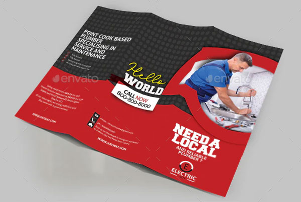 Plumber Service Trifold Brochure Design