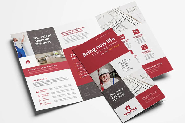 Plumbing Tradesman Service Trifold Brochure