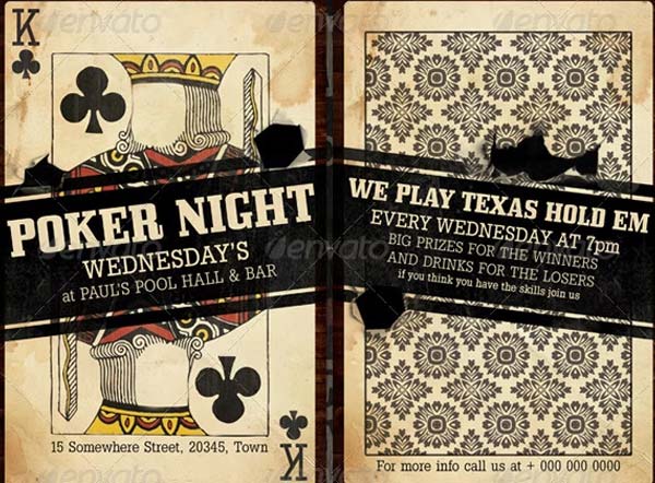 Poker Silent Night Flyer Template