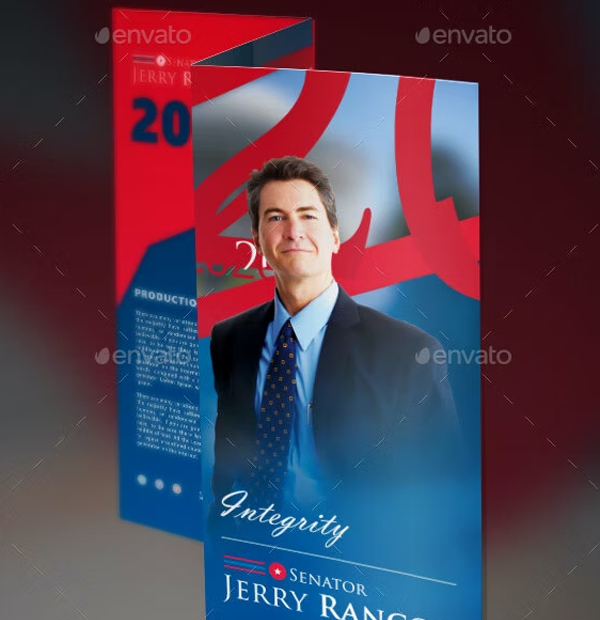 Political Election Tri-Fold Brochure Template