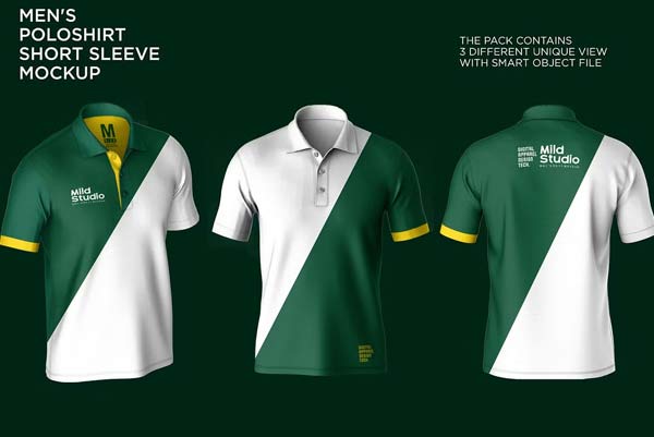 Polo Shirt Short Sleeve Mockups