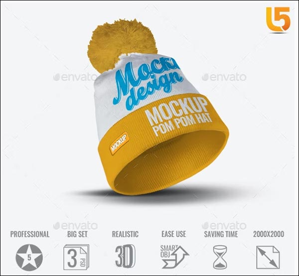 Pom Pom Hat Mock-Up