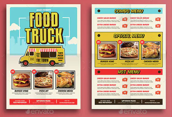 Pop Art Food Truck Flyer Template