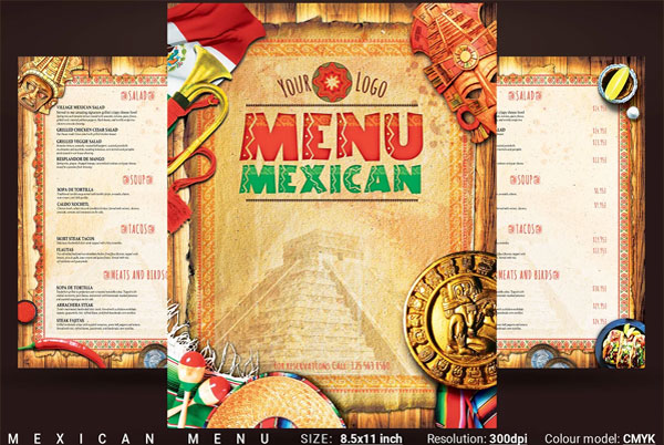 Popular Mexican Food Menu Flyer Template