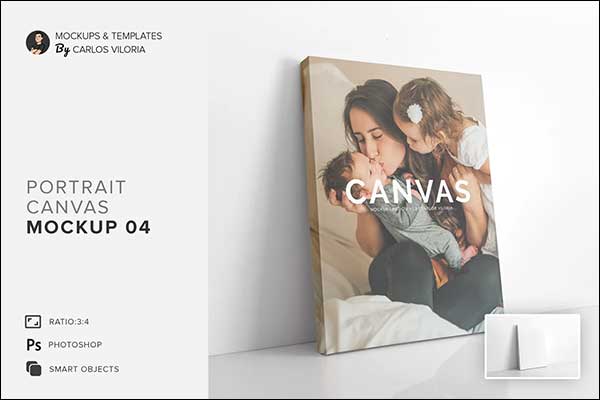 Portrait Canvas Painting Presentation Mockups