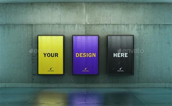 Poster Urban Subway Lightbox Mock-Ups