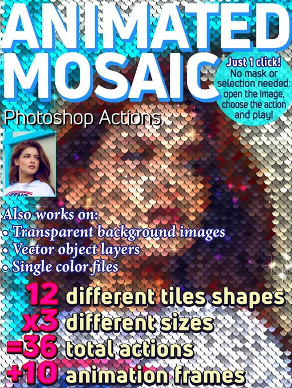 Premium Animated Mosaic Photoshop Actions