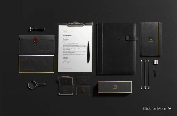 Premium Black Stationery Mock-Up