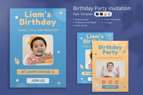Premium Sample Birthday Party Flyer Templates