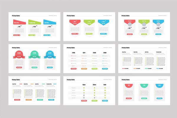 Pricing Tables Keynote Template