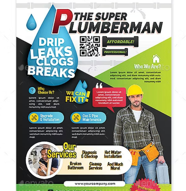 Print Plumbing Service Flyer Template