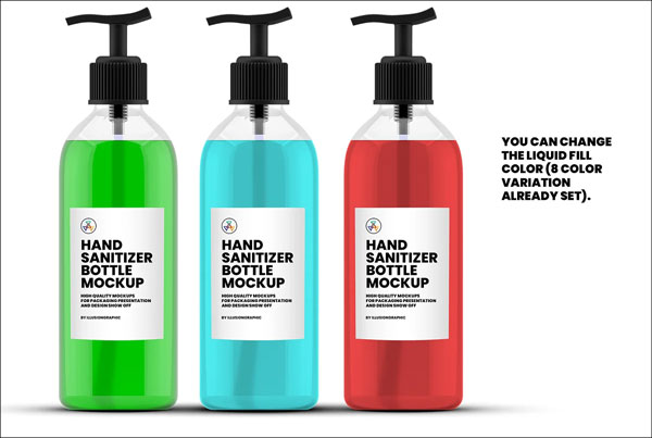 Print Hand Sanitizer Bottle Mockup