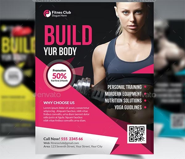 Print PSD Fitness Flyer Template
