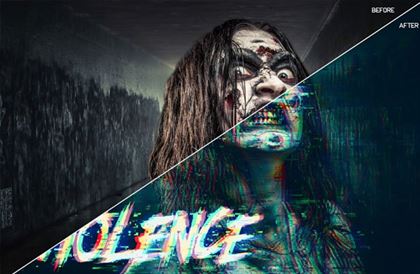 Printable Horror Glitch Photoshop Action