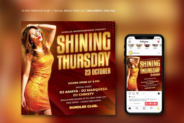 Printable Night Club Flyer Template