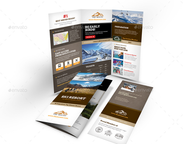 Travel Resort Trifold Brochure Template
