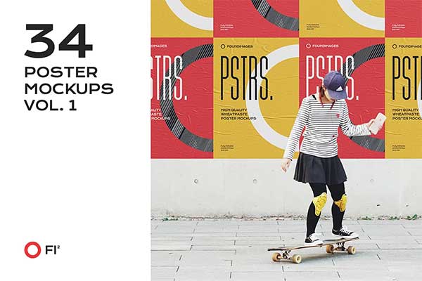 Printable Street Poster Mockup Bundle