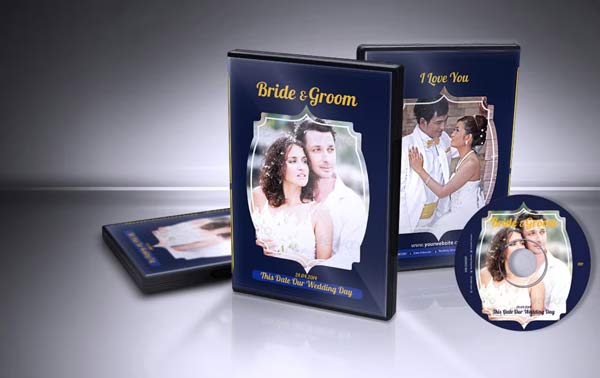 Printable Wedding DVD Cover PSD Free Download