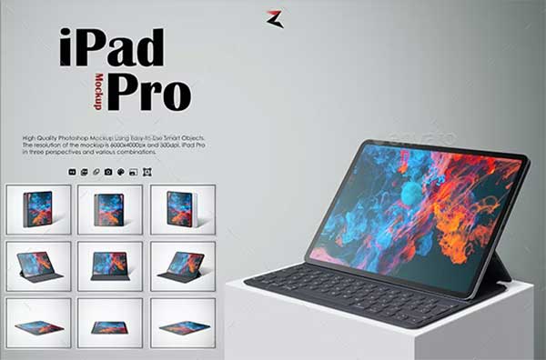 Pro Tablet Keyboard Mockup