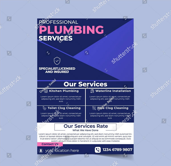Professional Plumbing Service Flyer Template