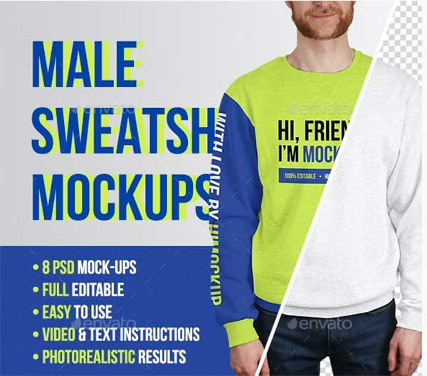 Professional Men Hoodie Mock-up