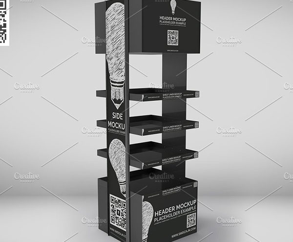 Promotional Store Shelf Stand Mockup