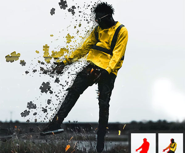 Puzzle Dispersion Photoshop Action