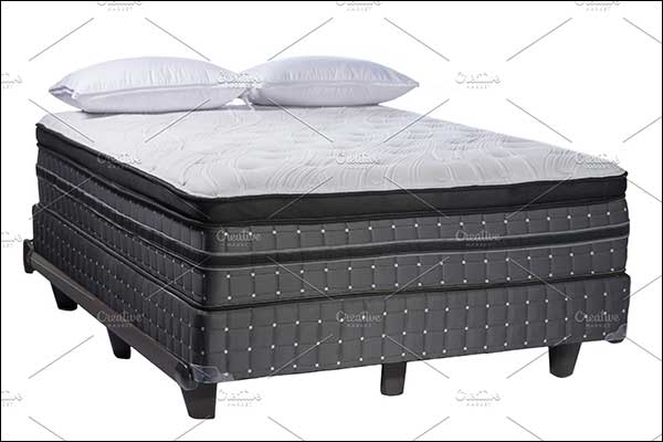 Queen Size Bed with Mattress Mockup