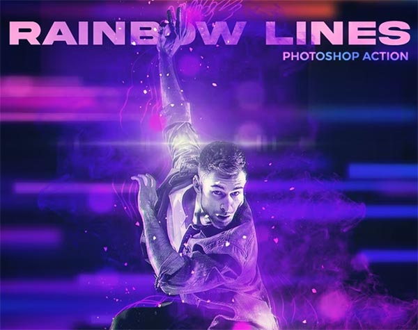 Rainbow Lines Photoshop Action