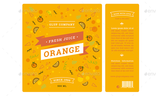 Raw Juice Label Three Flavors Templates