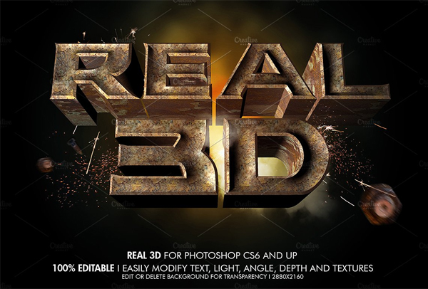 Real 3D Rustic Metal Layer Styles