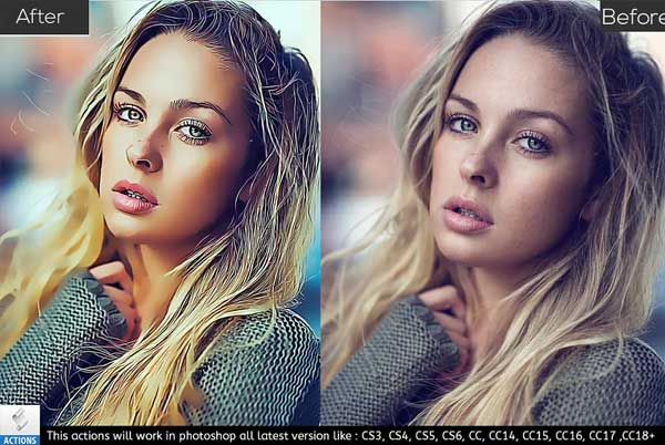 Real Painting Photoshop Action Templates