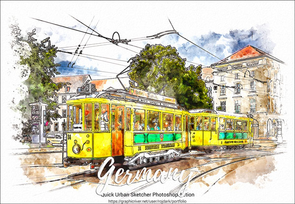 Realistic Urban Sketcher Photoshop Action