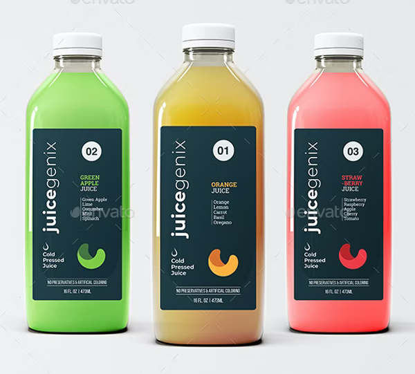 Realistic Juice Bottle Label Templates