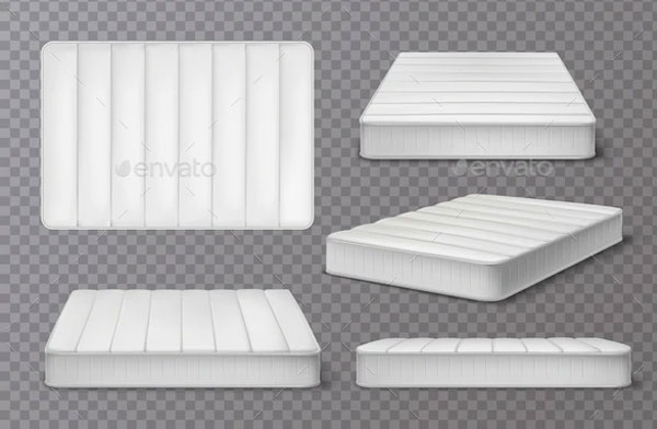 Realistic Mattress Collection Mockup