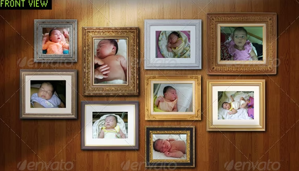 Realistic Photo Wall Mockup