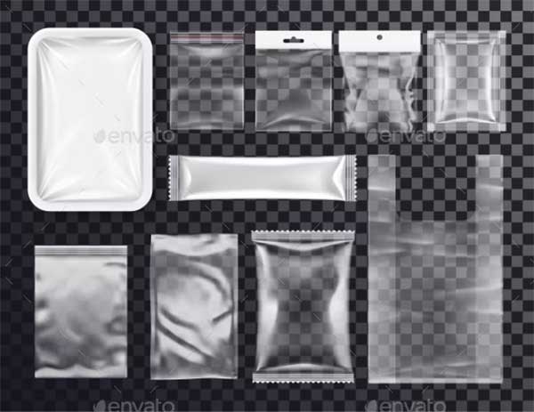 Creative Realistic Plastic Pocket Bag Mockup