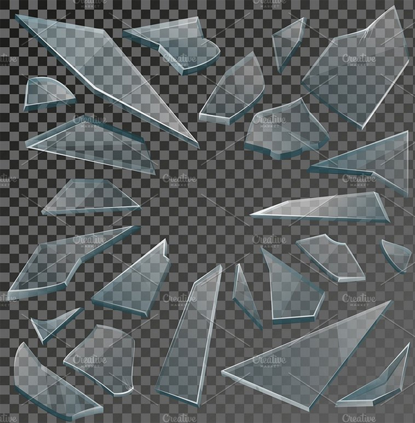 Realistic Shards of Broken Glass Texture