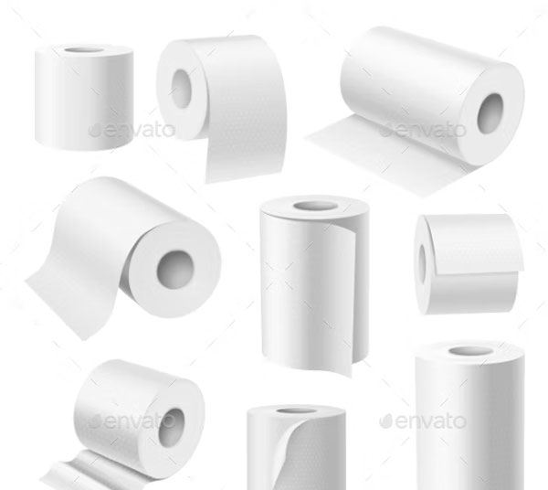 Realistic Toilet Paper Rolls