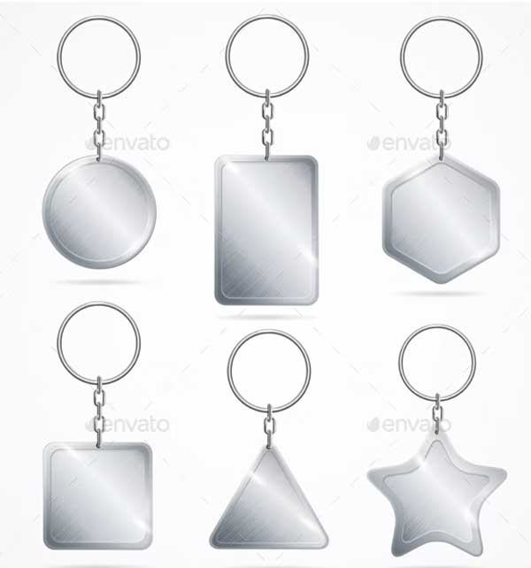 Realistic Vector Detailed Keychain Set