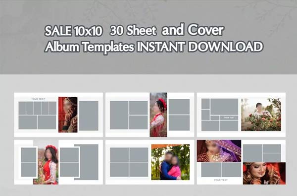 Realistic Wedding Album Templates Premium