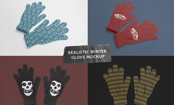 Realistic Winter Glove Photoshop Mockup