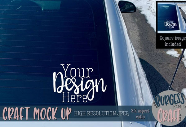Rear Car Window Craft Mockup
