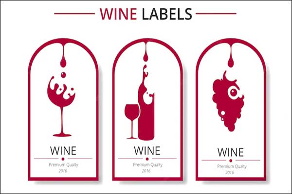Red And White Wine Labels Collection Free Vector