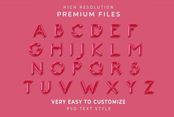 Red Glossy 3d PSD Text Effect