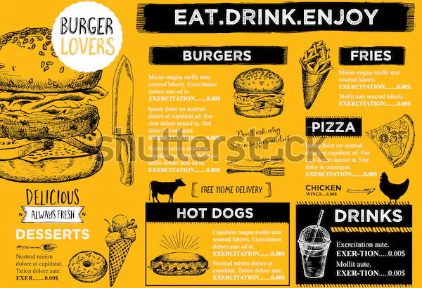 Restaurant Burger Menu Design