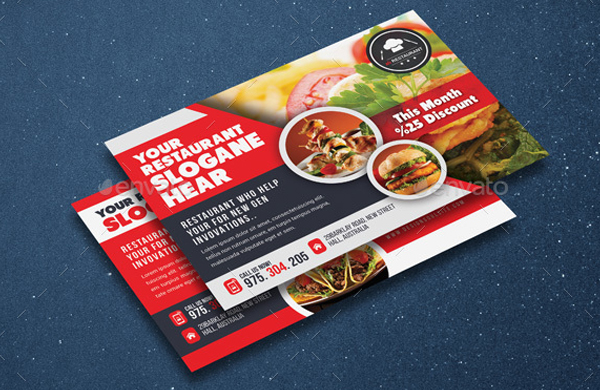 Restaurant Postcard Templates