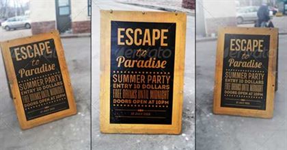 Restaurant Advertising Street Board Mockups
