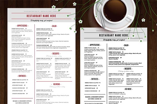 Restaurant Breakfast Menu Template